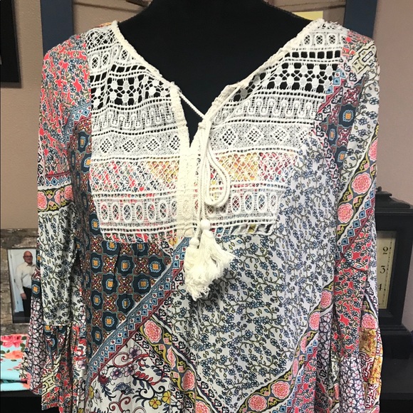 Kori Tops - Multi Pattern Peasant Top